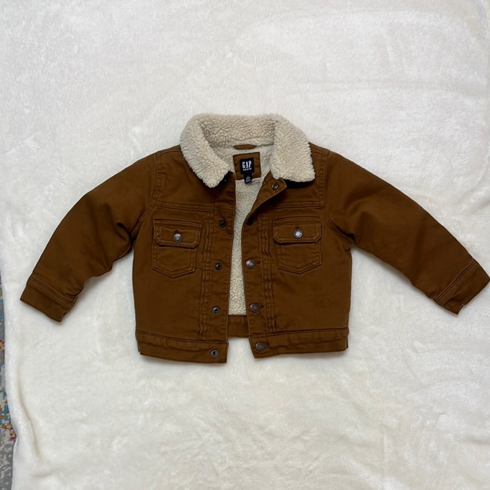 GAP Kids Tan Sherpa Jean Jacket
